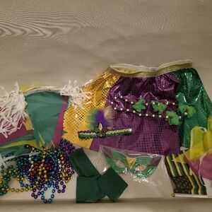 Mardi Gras Party Bundle Set - Green, Purple, Gold